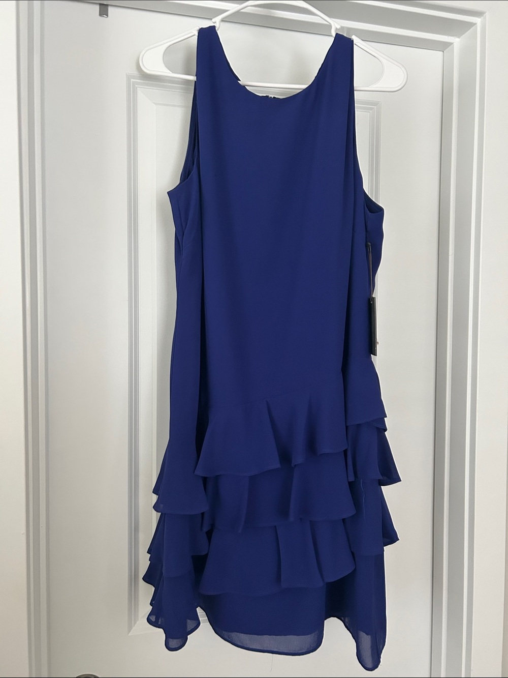Vince Camuto Blue Tiered Ruffle Mini Dress